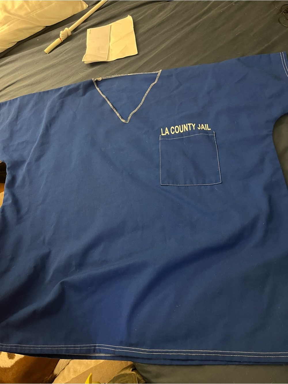 Blue LA County Jail Pocket Shirt